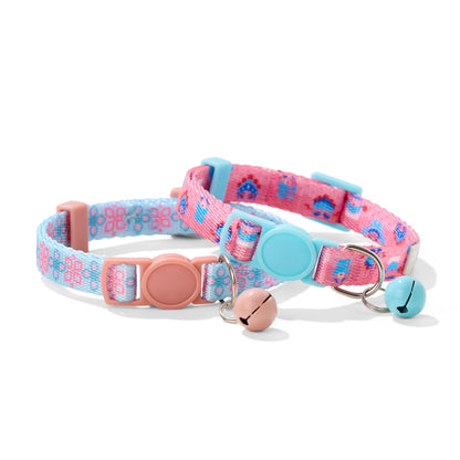 Wholesale Modern Luxury Polyester Pet Collar Anti-Suffocation Safety Buckle Rivet Customizable Bell Tag Accessories for Cats