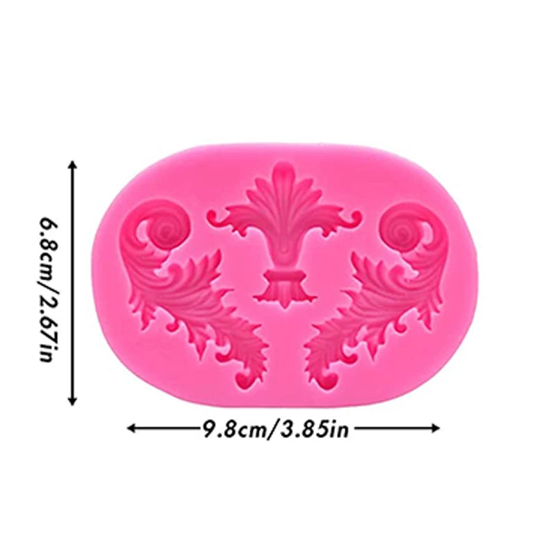 Baroque Style Curlicues Scroll Lace Fondant Silicone Mold Cake Border Decoration Cupcake Top Decoration Mold
