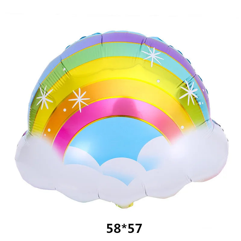 New large cloud rainbow series aluminum film balloon children's toy birthday party kindergarten classroom decoration supplies