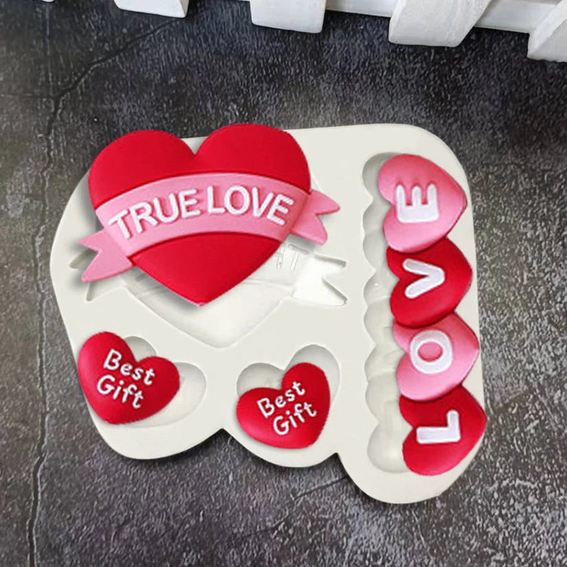 Bear LOVE Heart Silicone Sugarcraft Mold Resin Tools Cupcake Fondant Cake Decorating Tools