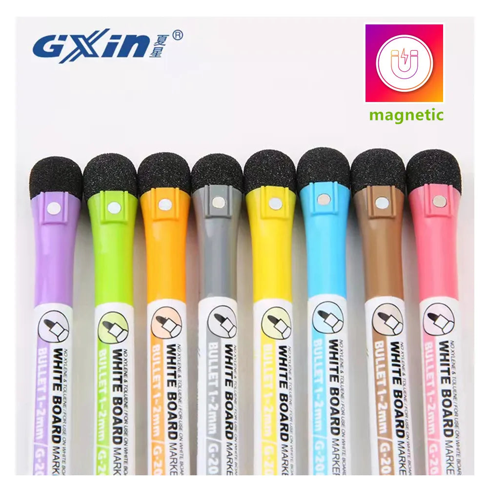 8Pcs Magnetic Erasable Whiteboard Marker Colors Set