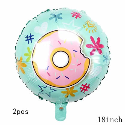 32Inch Donut globos Foil Balloon Fruit Ice Cream Helium Balloon Birthday Party Decoration Kids Toy Sweet Digital baby shower