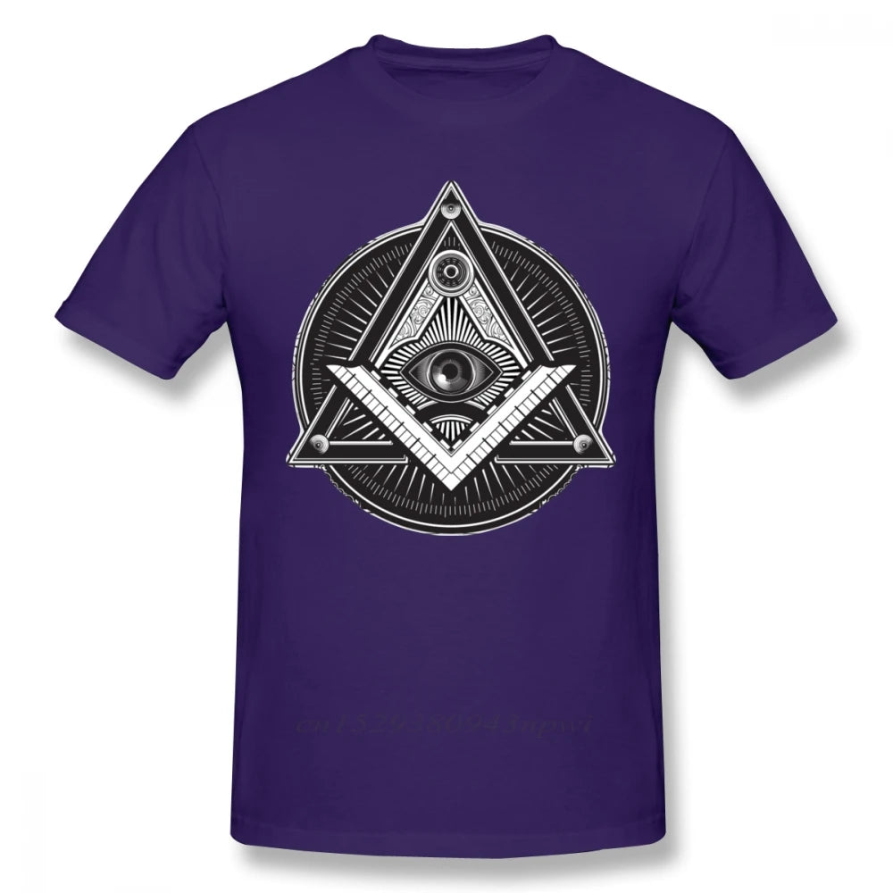 Illuminati T Shirt Illuminati T-Shirt Classic Short Sleeves Tee Shirt Graphic 3xl Male Funny 100% Cotton Tshirt