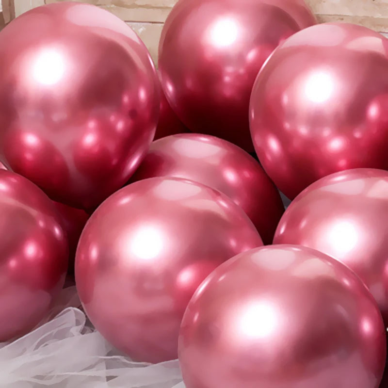 30/50/100pcs 5/10inch Metal Gold Silver Blue Green Purple Latex Balloons Wedding Happy Birthday Metal Chrome Air Helium Balloon