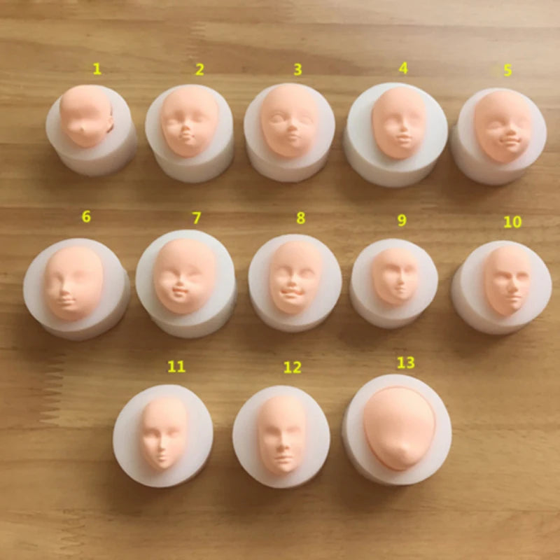 Dolls Face Silicone Mold Fondant Molds DIY Cake Decorating Tools Sugarcrafts Clay Chocolate Gumpaste Molds Baking Tools