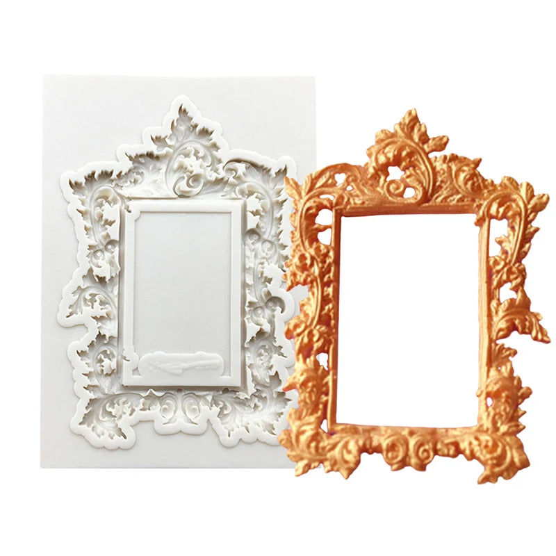Photo Frame Mirror Silicone Mold Resin Tools Sugarcraft Cupcake Baking Mold Fondant Cake Decorating Tools