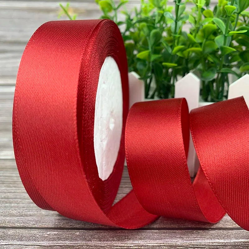 25 Yards/Roll Satin Ribbons For Crafts Bow Handmade Gift Wrapping Christmas Wedding Decorative Ribbon 6/10/15/20/25/40/50mm