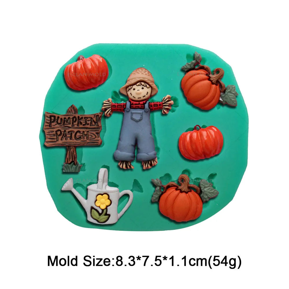 DIY Halloween Decoration Series Fondant Silicone Mold Skull Pumpkin Alphabet Styles Chocolate Sugar Dessert Kitchen Baking Tools
