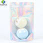 100PCS Smell Proof Plastic Package Ziplock Bags Clear Front Holographic Silver  Pouches Recyclable Metallic Mylar Storage Bags