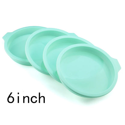 FAIS DU 2-8pcs Silicone Cake Pan 4/6/8inch Round Cake Layer Set Silicone Bakeware Mold for Baking Tools Rainbow Cake and Mousse