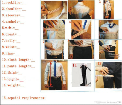 Men's Lapel Suits Tuxedo Slim Fit 2 Pieces (Jacket Pants)