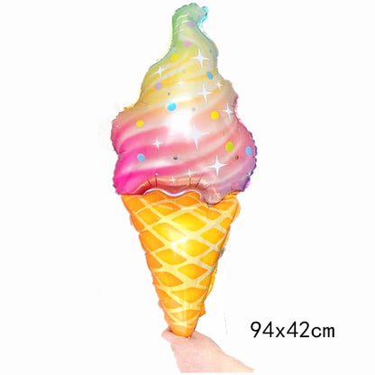 32Inch Donut globos Foil Balloon Fruit Ice Cream Helium Balloon Birthday Party Decoration Kids Toy Sweet Digital baby shower