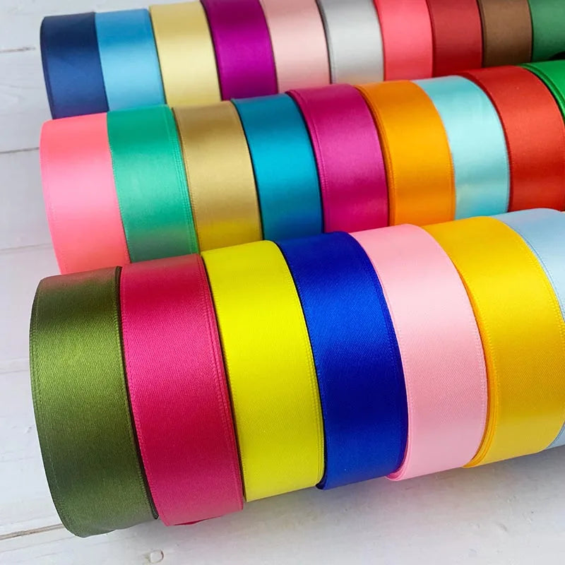25 Yards/Roll Satin Ribbons For Crafts Bow Handmade Gift Wrapping Christmas Wedding Decorative Ribbon 6/10/15/20/25/40/50mm