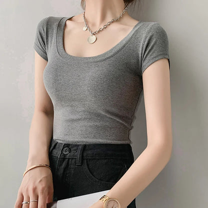 Women Cotton T Shirt Summer  Slim Top   16 Colors
