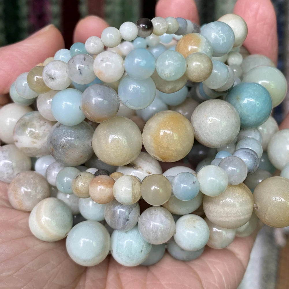 Natural Stone Beads 4-10mm Amethysts Lava Turquoises Agates Jades Garnet Quartzs Beads For Jewelry Making DIY Bracelet Necklace