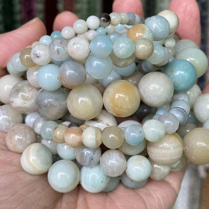 Natural Stone Beads 4-10mm Amethysts Lava Turquoises Agates Jades Garnet Quartzs Beads For Jewelry Making DIY Bracelet Necklace