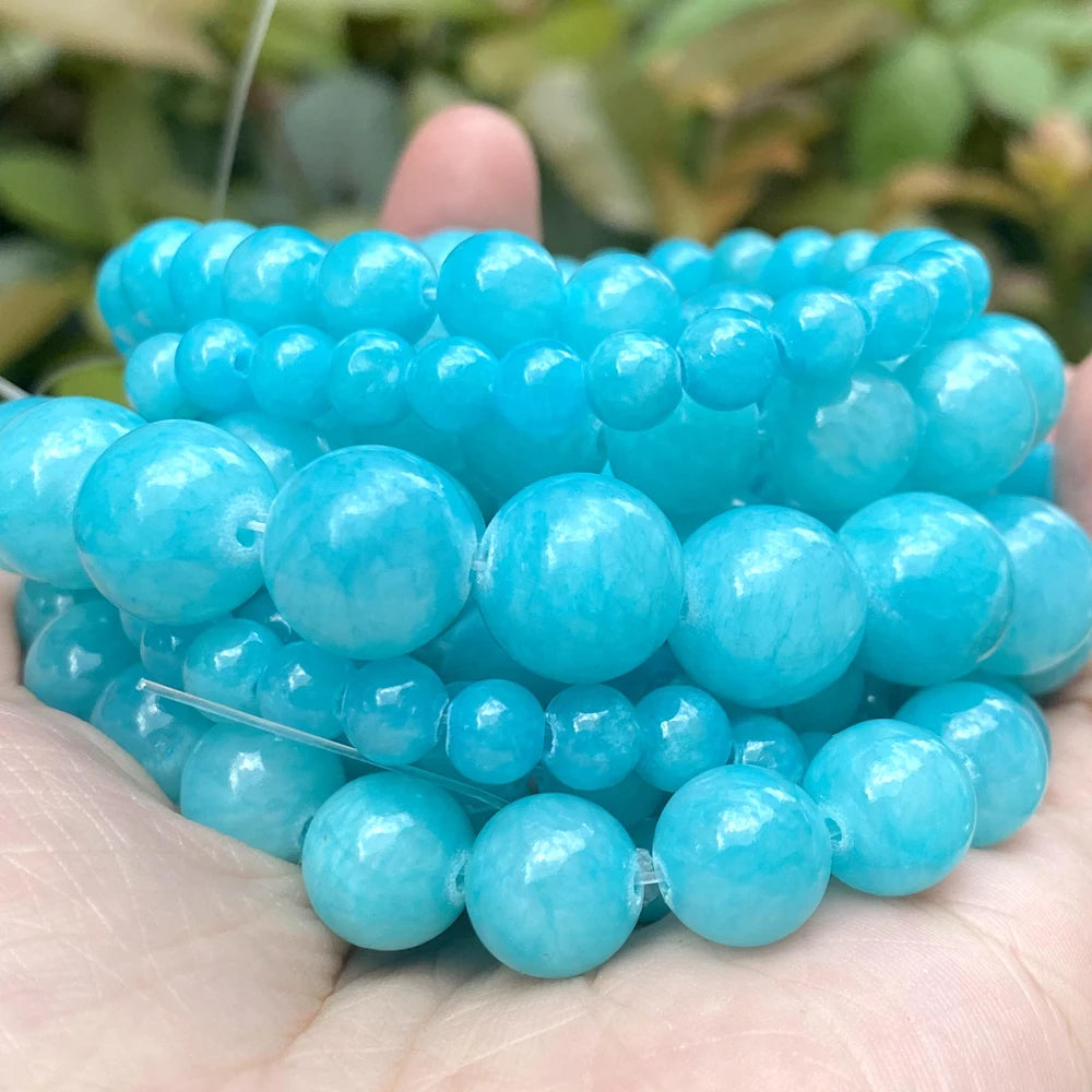 Natural Stone Beads 4-10mm Amethysts Lava Turquoises Agates Jades Garnet Quartzs Beads For Jewelry Making DIY Bracelet Necklace