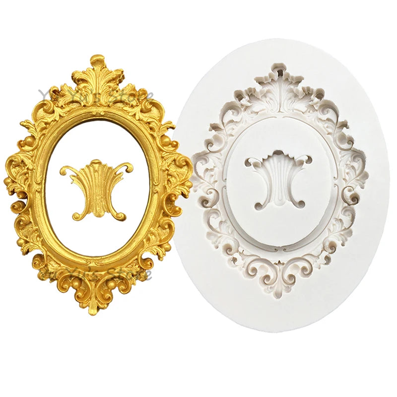 Photo Frame Mirror Silicone Mold Resin Tools Sugarcraft Cupcake Baking Mold Fondant Cake Decorating Tools