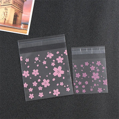 100pcs/lot Translucent Dots Plastic Cookie Packaging Bags Cupcake Wrapper Self Adhesive Bags Birthday Party Wedding Decorations