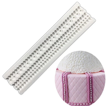 Pearl Rope Wave Flower Gemstone Shape Cake Side Lace Silicone Sugarcraft Mold Fondant Cake Decorating Tools