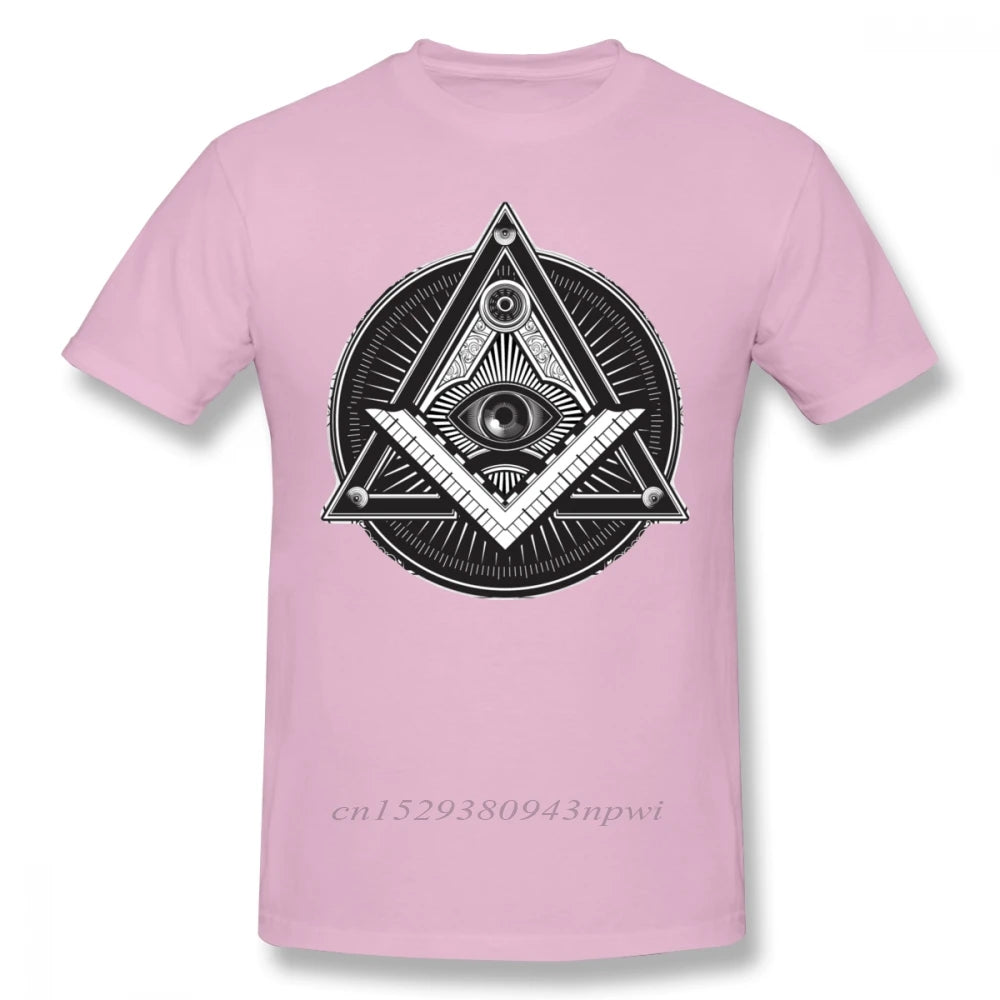 Illuminati T Shirt Illuminati T-Shirt Classic Short Sleeves Tee Shirt Graphic 3xl Male Funny 100% Cotton Tshirt