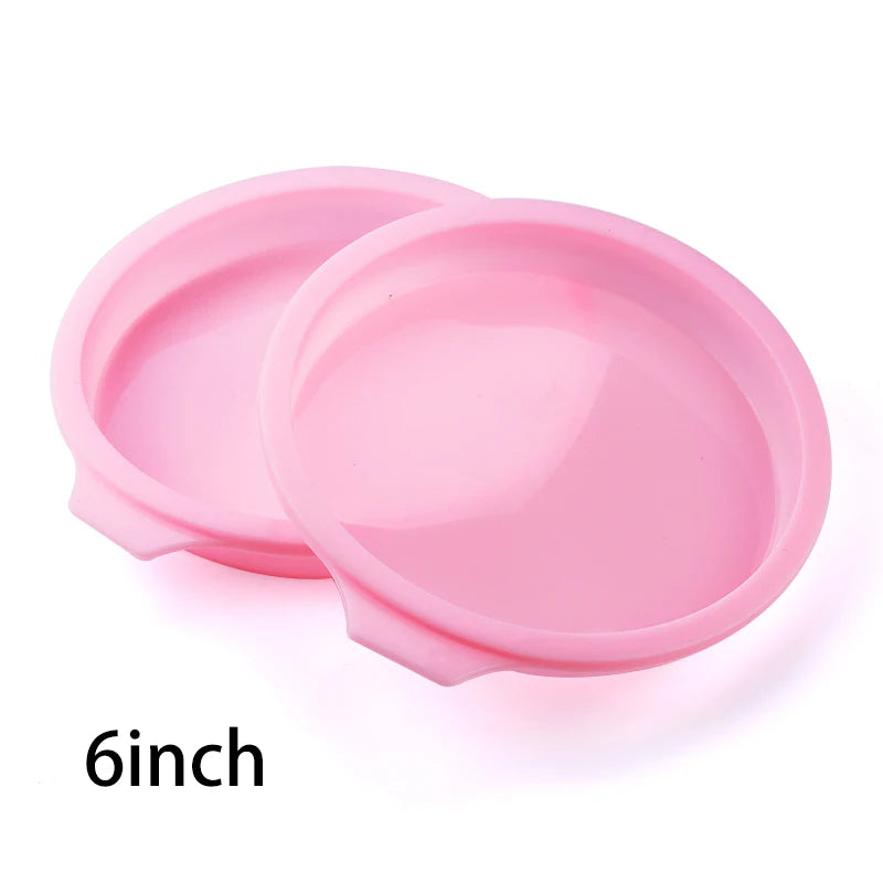 FAIS DU 2-8pcs Silicone Cake Pan 4/6/8inch Round Cake Layer Set Silicone Bakeware Mold for Baking Tools Rainbow Cake and Mousse