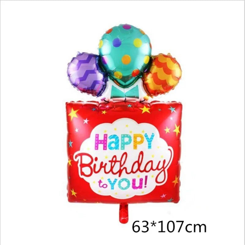 Rainbow Moon & Cloud Cake Gift Box Balloon – 1pc Aluminum Cartoon Birthday Party Decoration