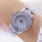 Women's gold diamond rhinestone watches.
