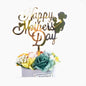 Happy Mothers Day Cake Topper Gold Red Tulip Acrylic MOM Birthday Party Cake Toppers Dessert Decoration Mother's Day Gifts
