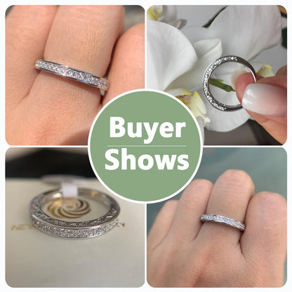 925 Sterling Silver Straight Stackable Wedding Ring Engagement Band For Women Trendy Jewelry Size 5-12