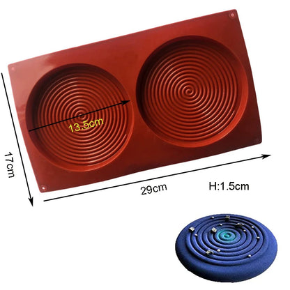 2 Holes Spiral Shape Silicone Mold 3D Cake Moulds Mousse For Ice Cream Chocolate Pastry Bakeware Dessert Art Pan Decorating Tool