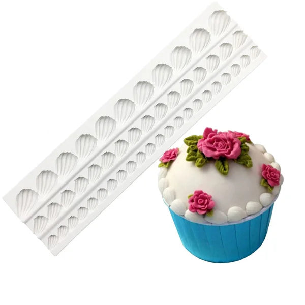 Pearl Rope Wave Flower Gemstone Shape Cake Side Lace Silicone Sugarcraft Mold Fondant Cake Decorating Tools
