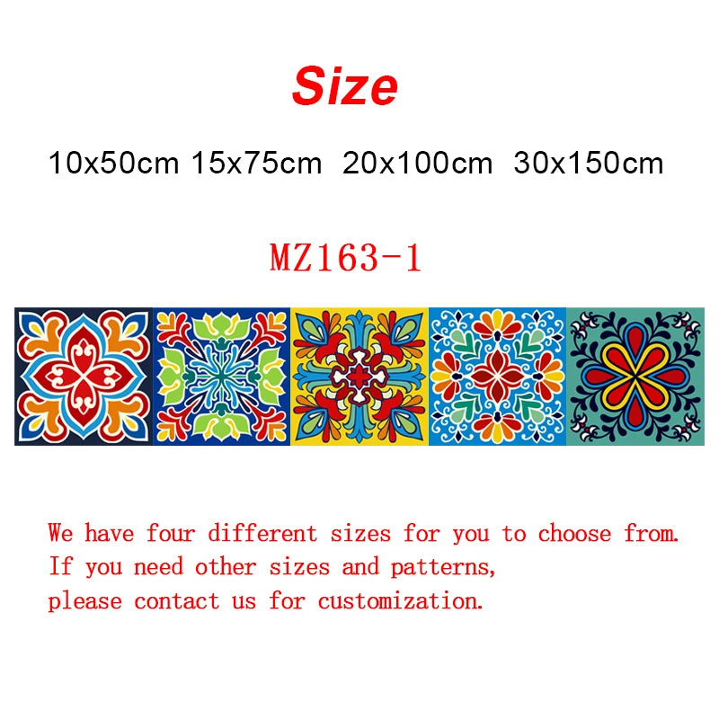 Colorful Pattern Ceramic Tiles Wall Sticker Tables Bathroom Kitchen Home Decor Wall Decals Waterproof Peel & Stick PVC Art Mural