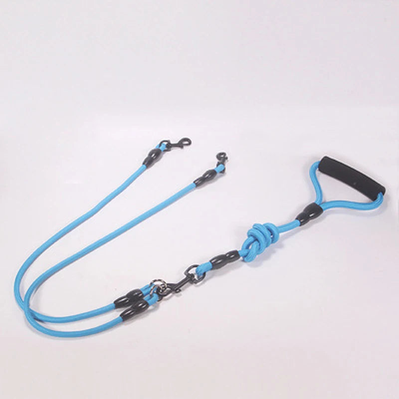 Pet Dog Leash Nylon Rope Double Dual Two Heads Dogs Leash 2 Way Coupler Harness