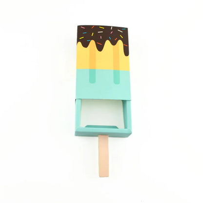 5pcs/10pcs Ice cream Shape Candy Boxes Cartoon Pull-out Tray Kraft Paper Popcorn Box Baby Shower Party Favors Box Birthday Decor