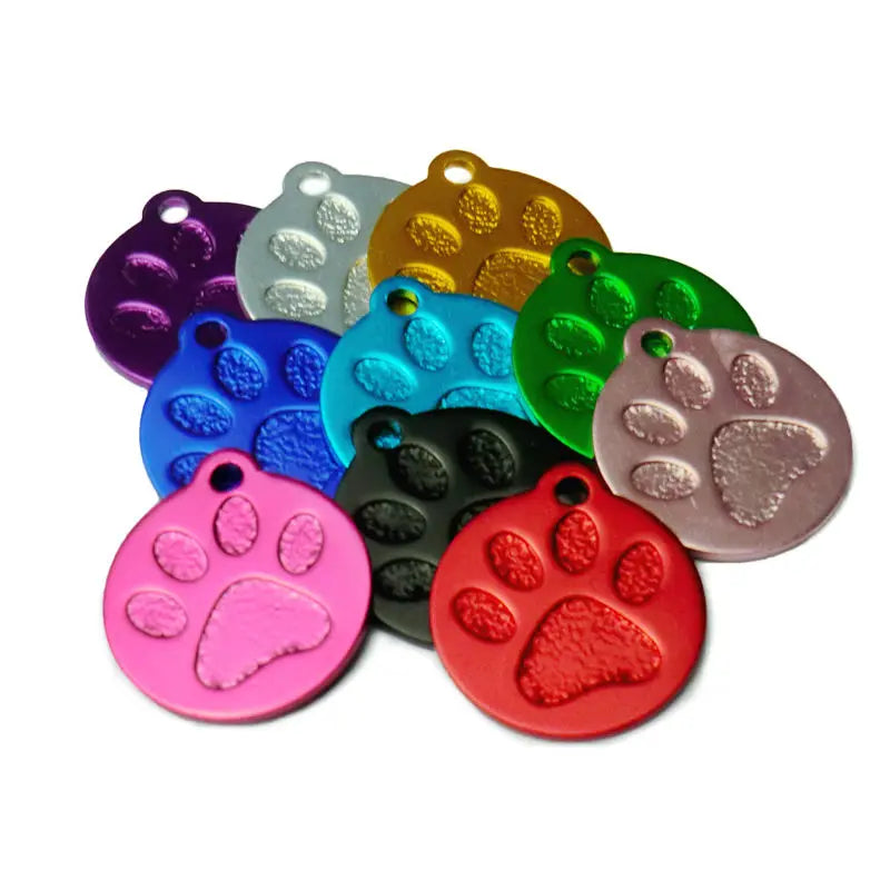 Random Mix 100pcs Aluminum Blank Dog Cat ID Pendant Engravable Ornament Tag Plates