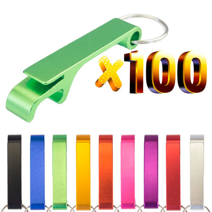 Lot 100pcs Free Customized Aluminium Portable Can Opener Key Chain Ring Can Opener Restaurant Promotion Giveaway  Logo Gifts