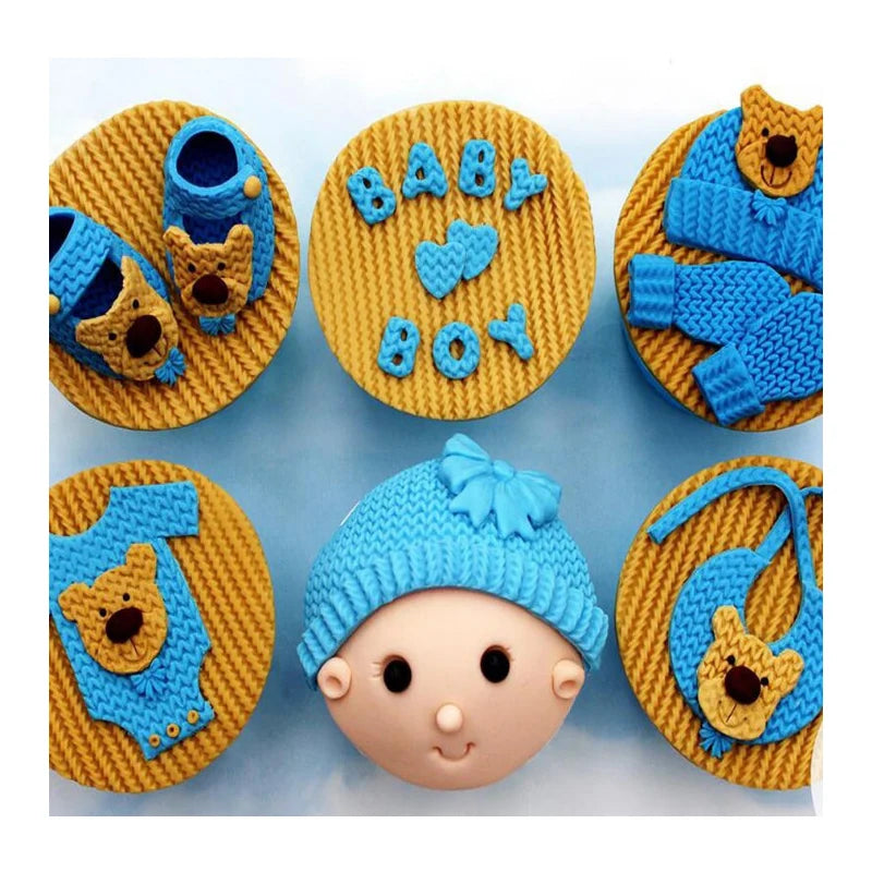 Sugarcraft knitting silicone cake mold baby fondant mold cake decorating tools gum paste mold cupcake mold soap mould