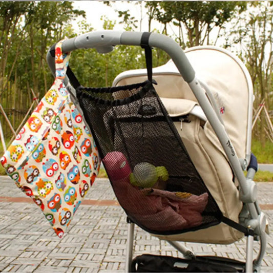 Baby Stroller Net Pocket Infant Stroller Mesh Bottle Diaper Storage Organizer Bag Holder Large Size Hanging Stroller Accessories