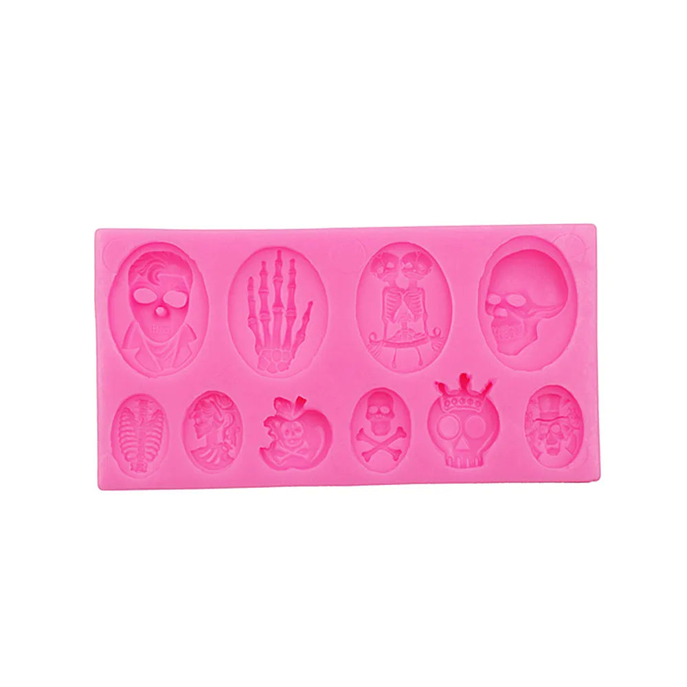 New Arrival Free Post New Models Diy Halloween Skull Series Collection Fondant Cake Decorating Green Liquid Bakeware Mold