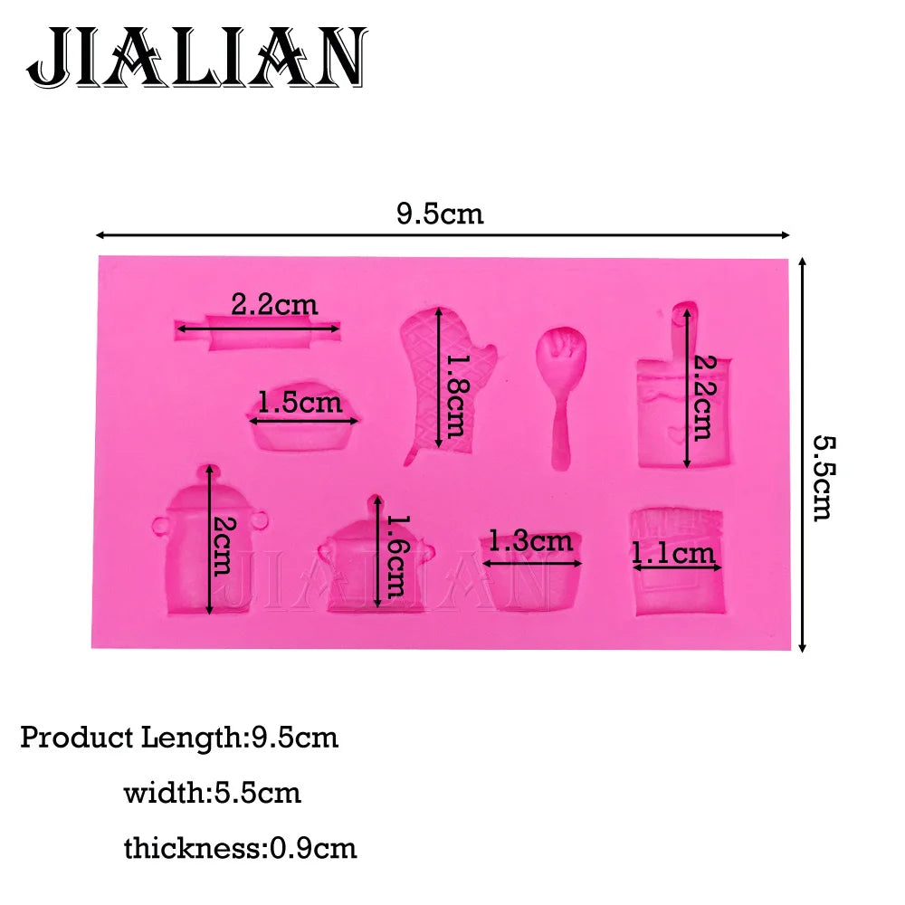 Free shipping Rolling pin pot gloves Toys chocolate wedding cake decorating tools DIY baking fondant silicone mold T0406