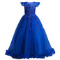 Girls' Princess Formal Dress: Flower Lace Sleeveless Long Dress, Ideal for Weddings and Costumes (Ages 4-15)