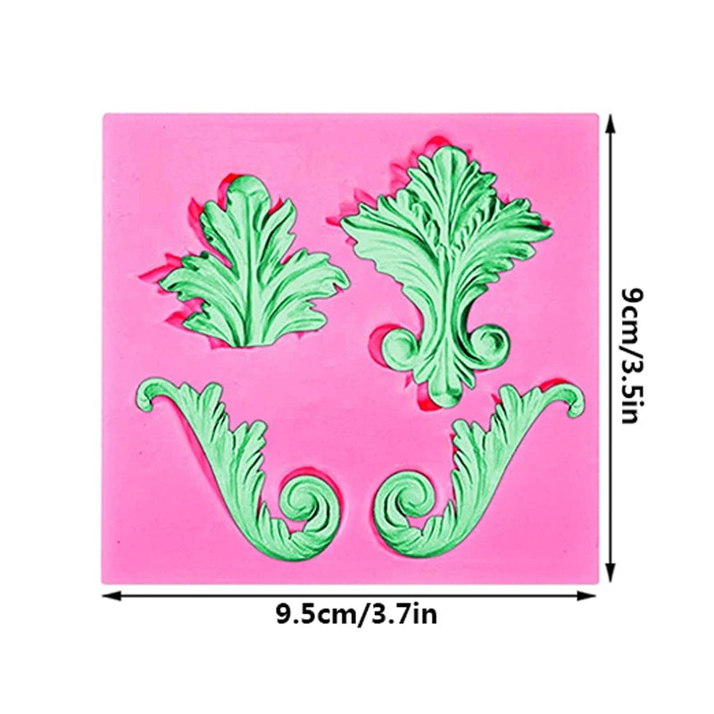 Baroque Style Curlicues Scroll Lace Fondant Silicone Mold Cake Border Decoration Cupcake Top Decoration Mold
