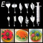 14 style 3D Gelatin Cake  Mold Jelly Art Pudding Flowers Stainless Steel Nozzle Syringe  Needle Kit Cake Decorating Tools