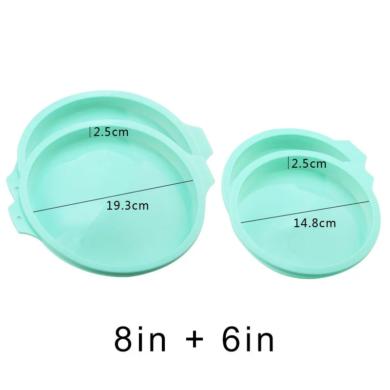 Round Silicone Cake Pan – 4/6/8in Non‑Stick Layer Mold for Baking