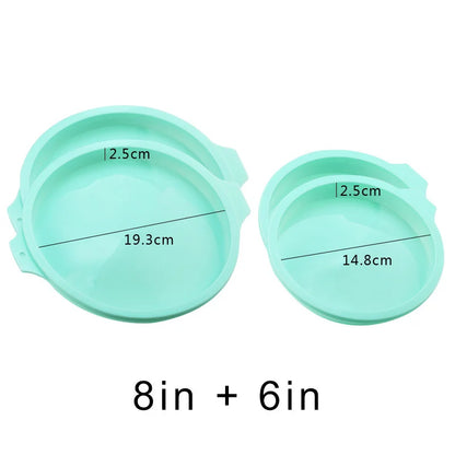 Round Silicone Cake Pan – 4/6/8in Non‑Stick Layer Mold for Baking