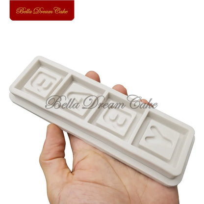 Baby Blocks Letter Silicone Mold Fondant Mould DIY Candy Chocolate Clay Model Cake Decorating Tools Kitchen Baking Accessories