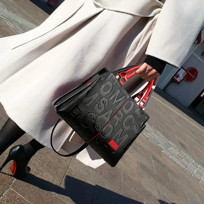 PU Leather Ladies Luxury Designer Large Capacity Shoulder Bag