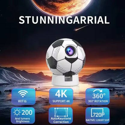 Football Style 4K Mini Projector Q8 720P Ultra HD WIFI BT Video LCD Party Home Theater Android 11 Smart Projectors for World Cup