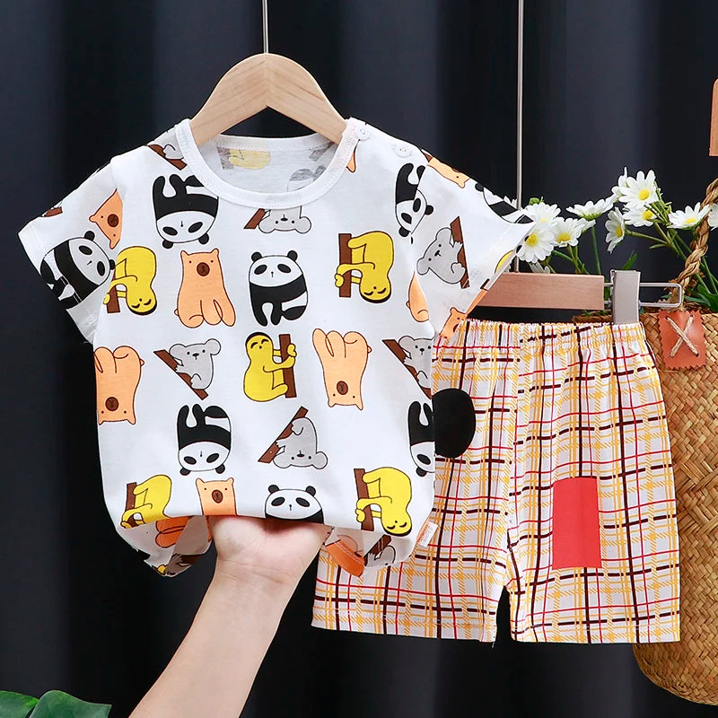Kids Clothes Set Baby Boy/Girl T-Shirt + Shorts Summer Clothing